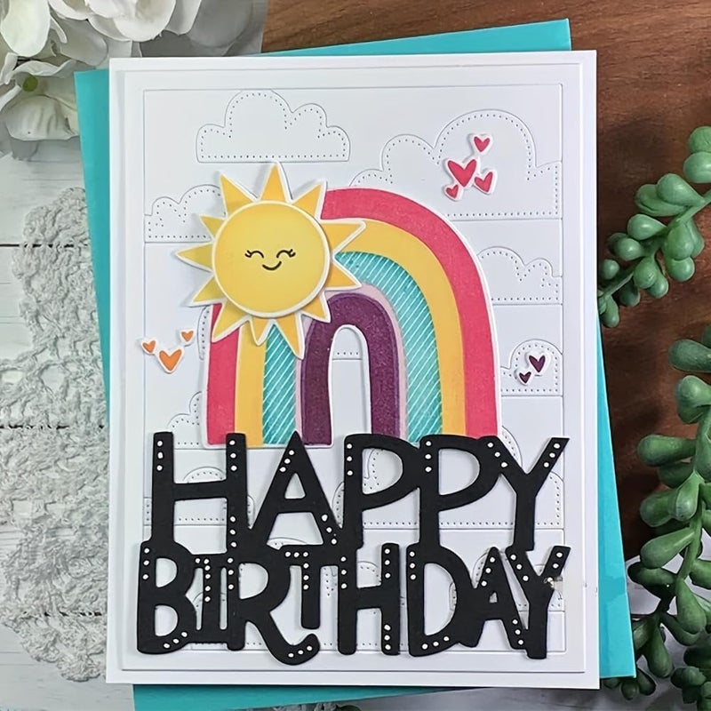 LZBRDY Happy Birthday Words Die-Cuts, Carbon Steel Metal Cutting Dies for DIY Scrapbooking & Card Making, Perfect for Birthday Greeting Cards, Photo Albums & Craft Projects - Image 2